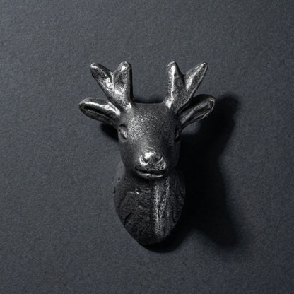 Deer Knob Silver Finish Decorative Cabinet Knob – Set of 5