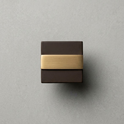 Bronze Contemporary Banded Knob 1″ Espresso Champagne