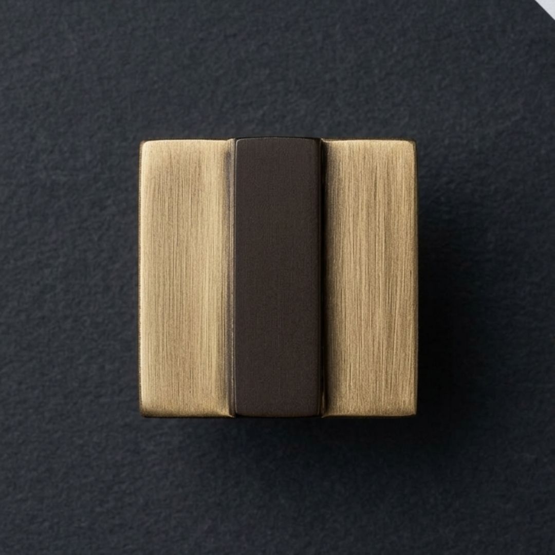 Bronze Contemporary Banded Knob 1 1/2 Champagne Espresso