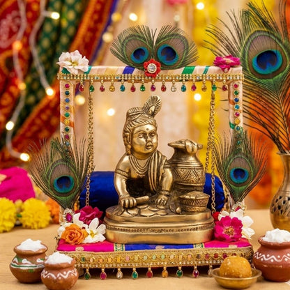 Lord Gopal Ji (Ladu Gopal Ji) Brass Idol 6″ Handcrafted Decorative Statue