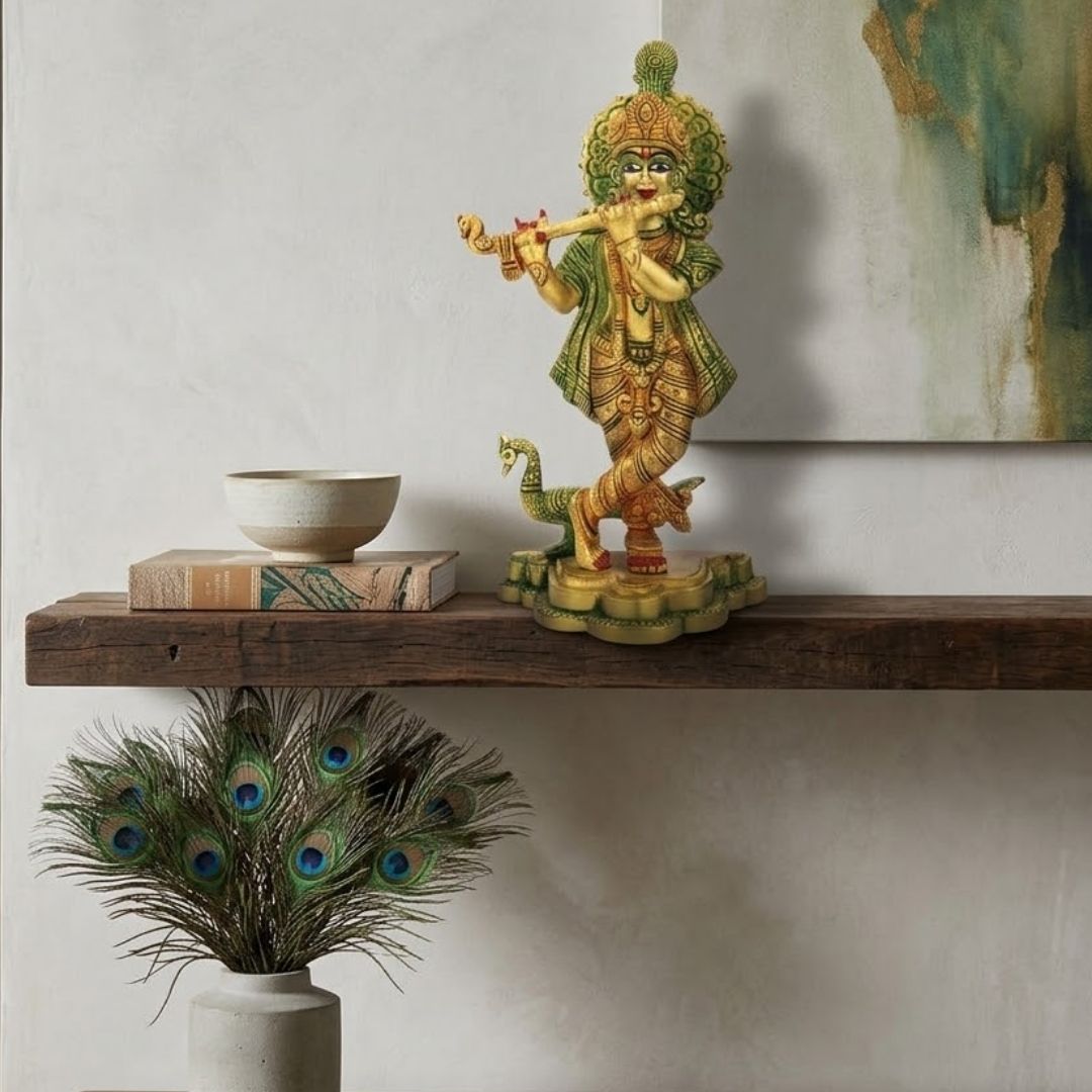 Lord Krishna Ji Brass Idol 6″ Handcrafted Decorative Statue