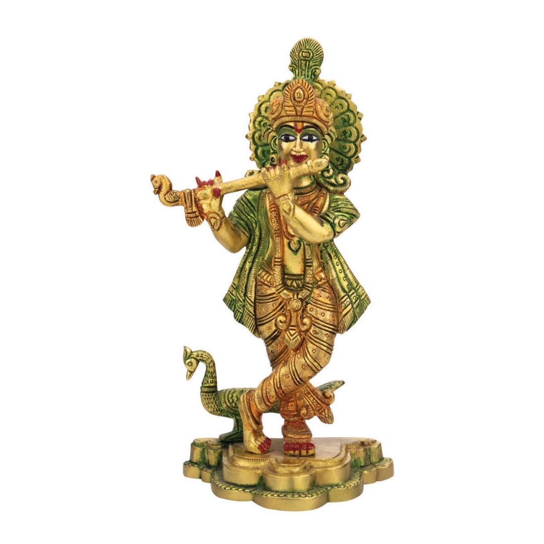 Lord Krishna Ji Brass Idol 6″ Handcrafted Decorative Statue