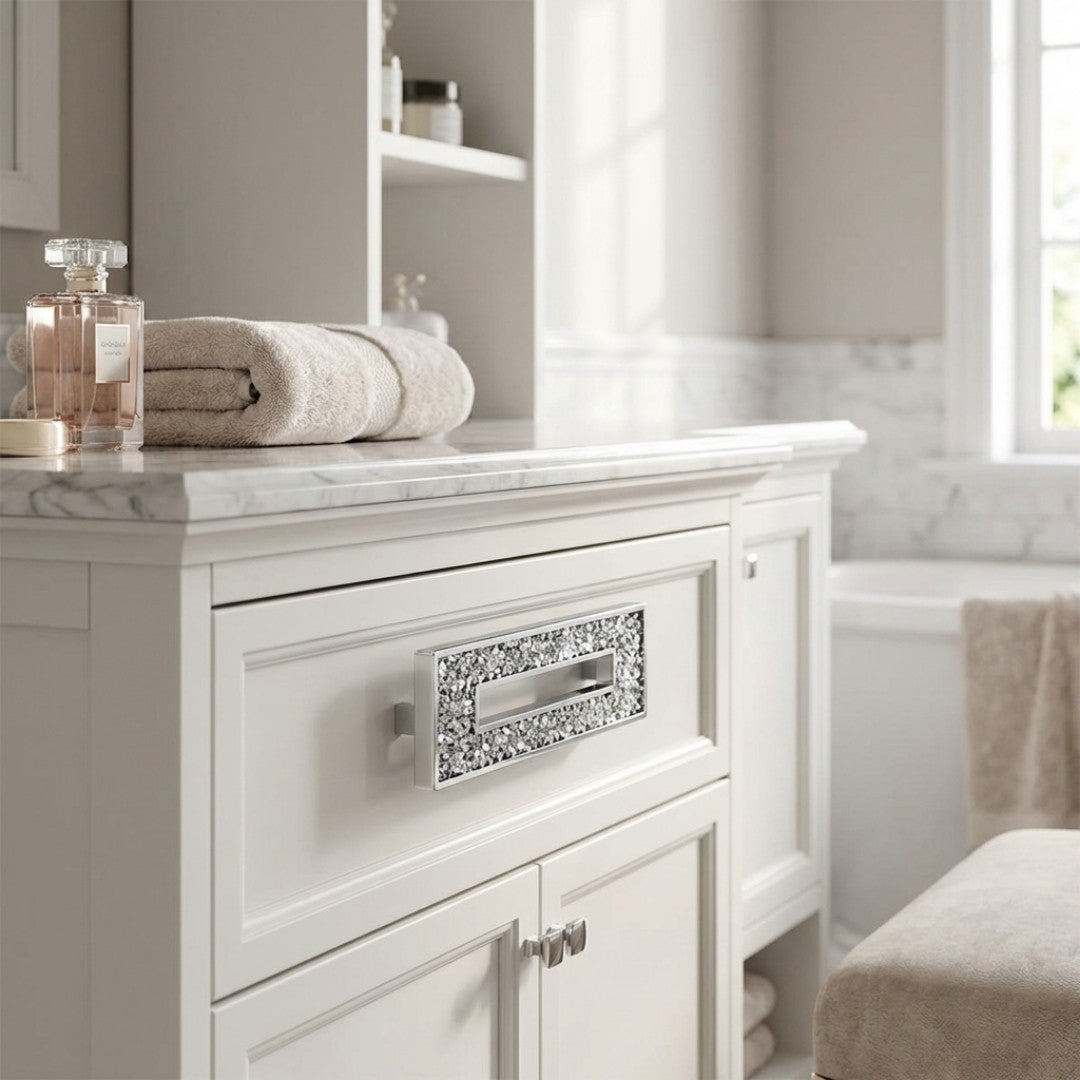 Carraway Cabinet Pull Polished Chrome Crystal Decorative Handle