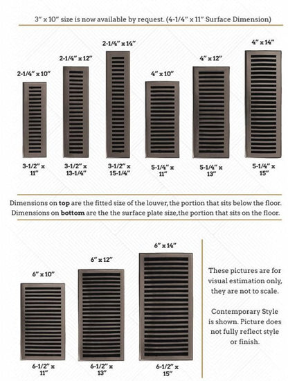 Cast Iron Floor Vent Legacy Classic Style Black Air Vent Cover – Multiple Sizes