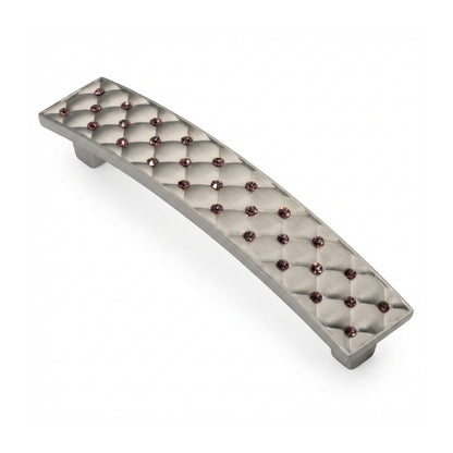 Gabrielle Cabinet Pull Satin Nickel Purple Crystal Decorative Handle