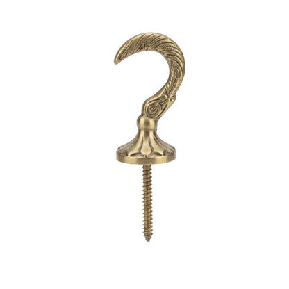 Hook 1 3/5 Inch Polished Brass Decorative Wall Hook