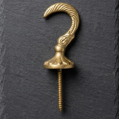 Hook 1 3/5 Inch Polished Brass Decorative Wall Hook