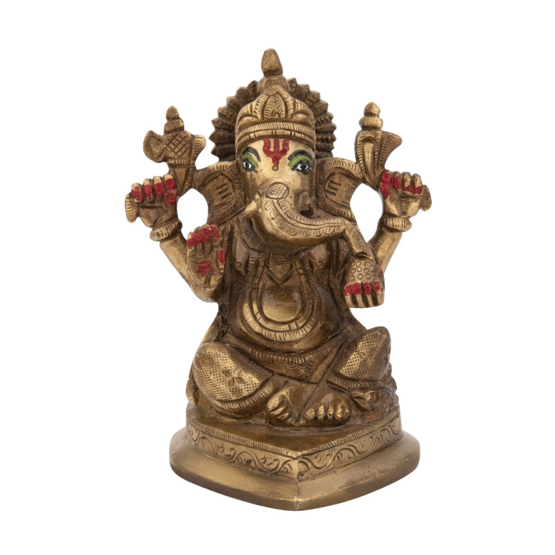 Lord Ganesh Ji Brass Idol 6″ Handcrafted Decorative Statue