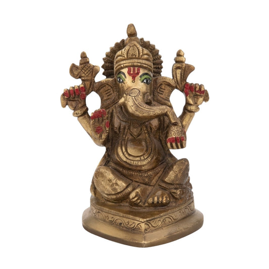 Lord Ganesh Ji Brass Idol 6″ Handcrafted Decorative Statue