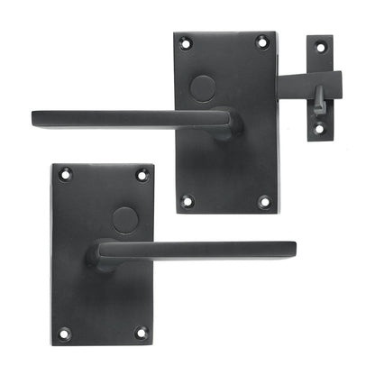 Solid Bronze Case Latch with Tapered Handle Black Gate & Door Hardware Set