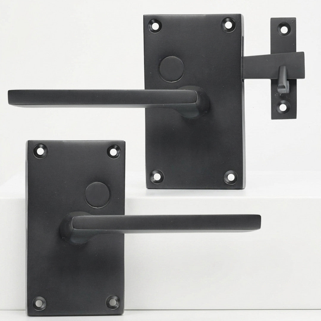 Solid Bronze Case Latch with Tapered Handle Black Gate & Door Hardware Set
