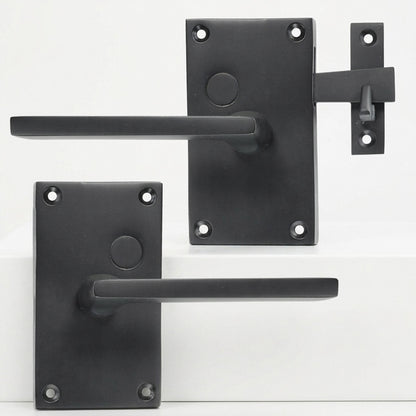 Solid Bronze Case Latch with Tapered Handle Black Gate & Door Hardware Set