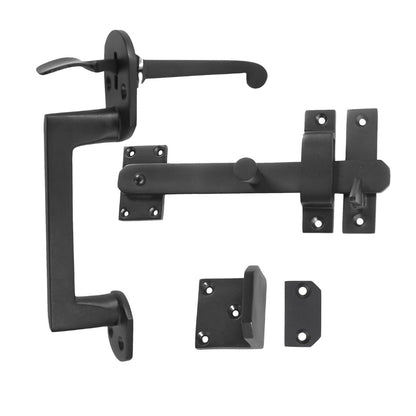 Solid Bronze Gate Kit Round Handle Black Complete Gate Hardware Set