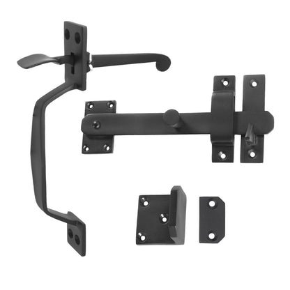 Solid Bronze Gate Kit Tapered Handle Black Complete Gate Hardware Set