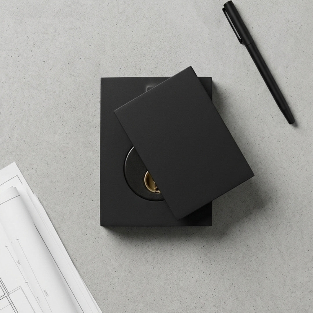 Solid Bronze Textured Square Double Cylinder Deadbolt - Black
