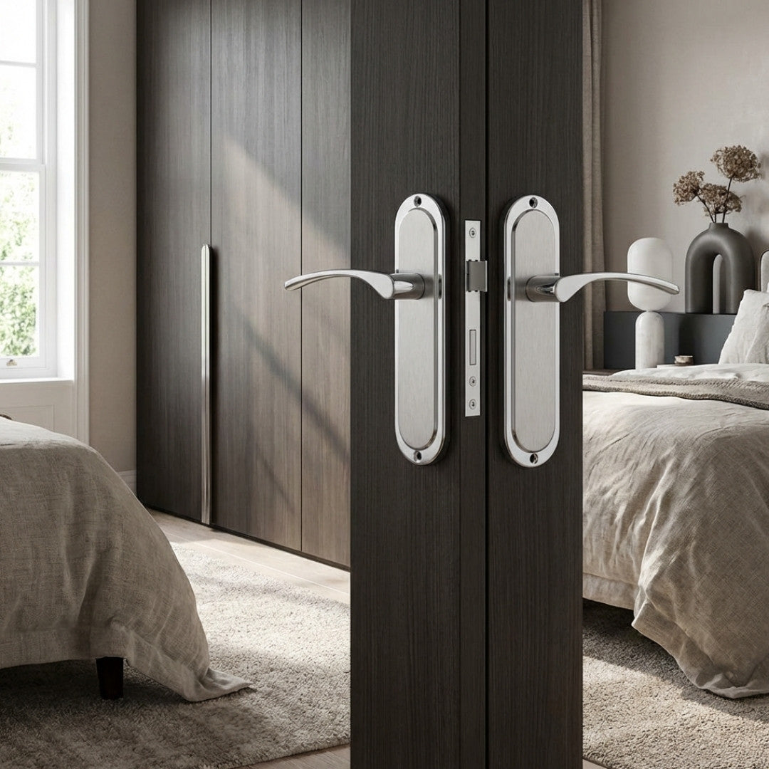 Toulouse Door Lever Handle Collection Latch Lock & Bathroom Set