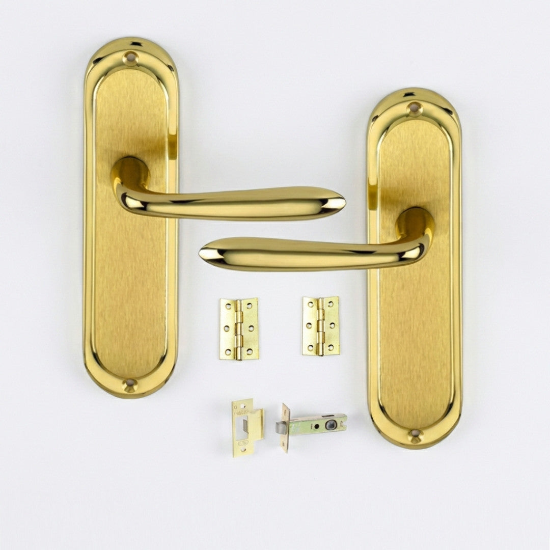 Versailles Door Lever Handle Set with Latch Hinges & Tubular Lock