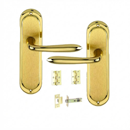 Versailles Door Lever Handle Set with Latch Hinges & Tubular Lock