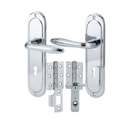 Versailles Door Lever Handles Chrome Finish Door Hardware Set