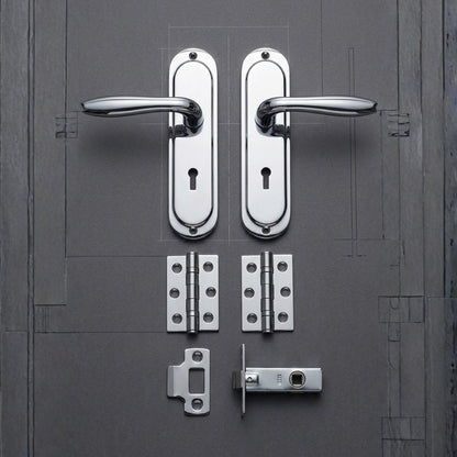 Versailles Door Lever Handles Chrome Finish Door Hardware Set
