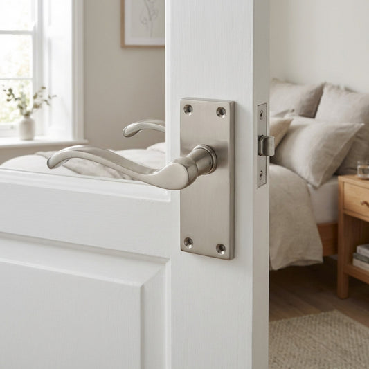 Vic Scroll Internal Door Pack Satin Nickel Lever Handle Set