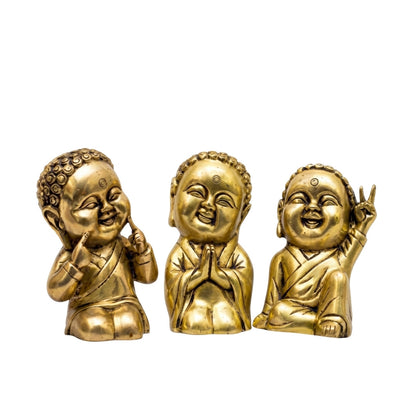 Brass Laughing Buddha 4″ Handcrafted Decorative Statue