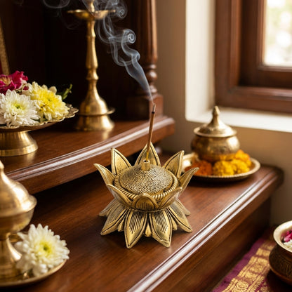 Brass Aggarbati Stand 4″ Handcrafted Decorative Incense Holder