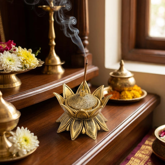 Brass Aggarbati Stand 4″ Handcrafted Decorative Incense Holder