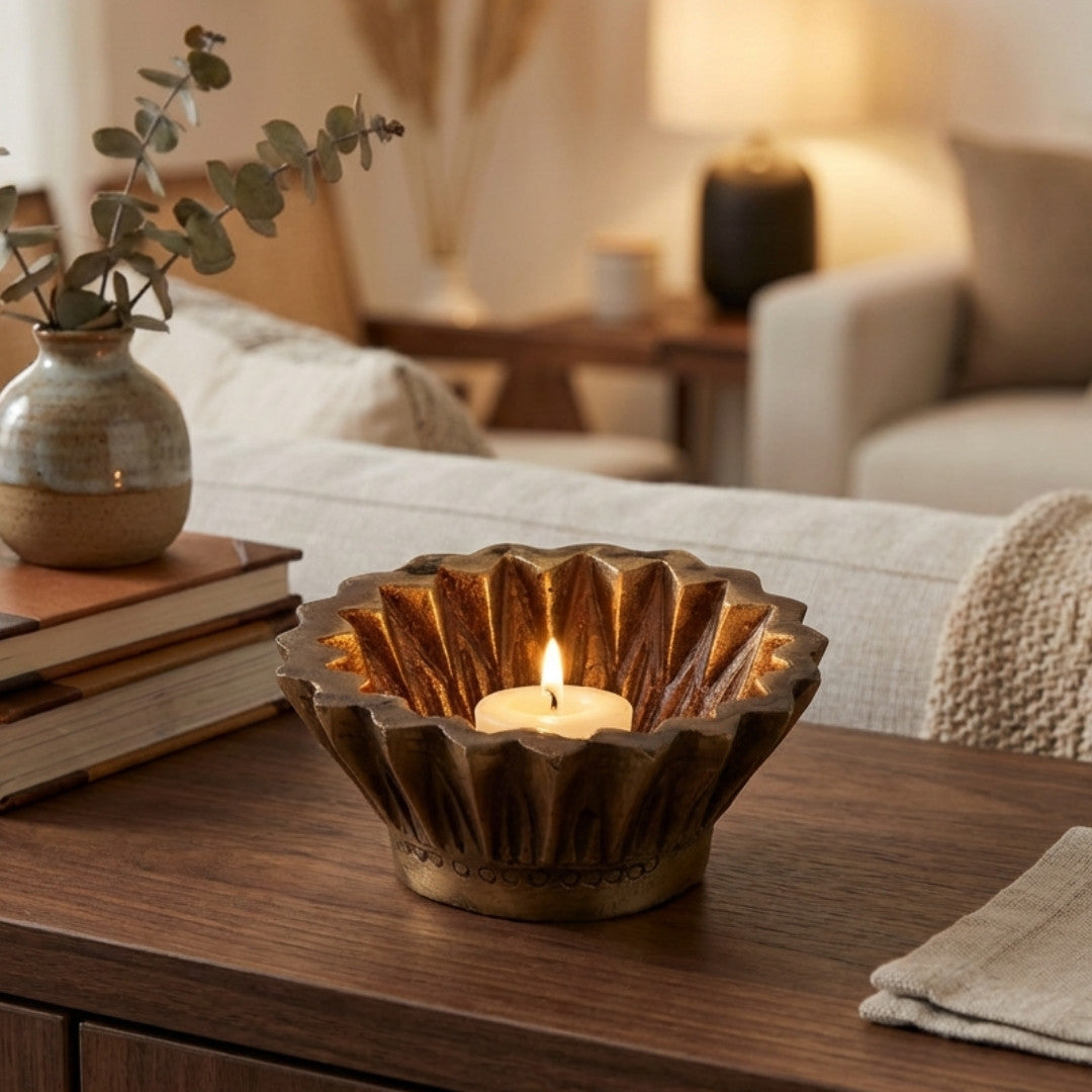 Brass Candle Stand 3″ Handcrafted Decorative Candle Holder