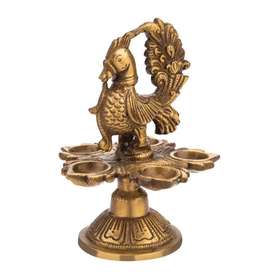 Brass Diya Stand 6″ Handcrafted Decorative Lamp Stand