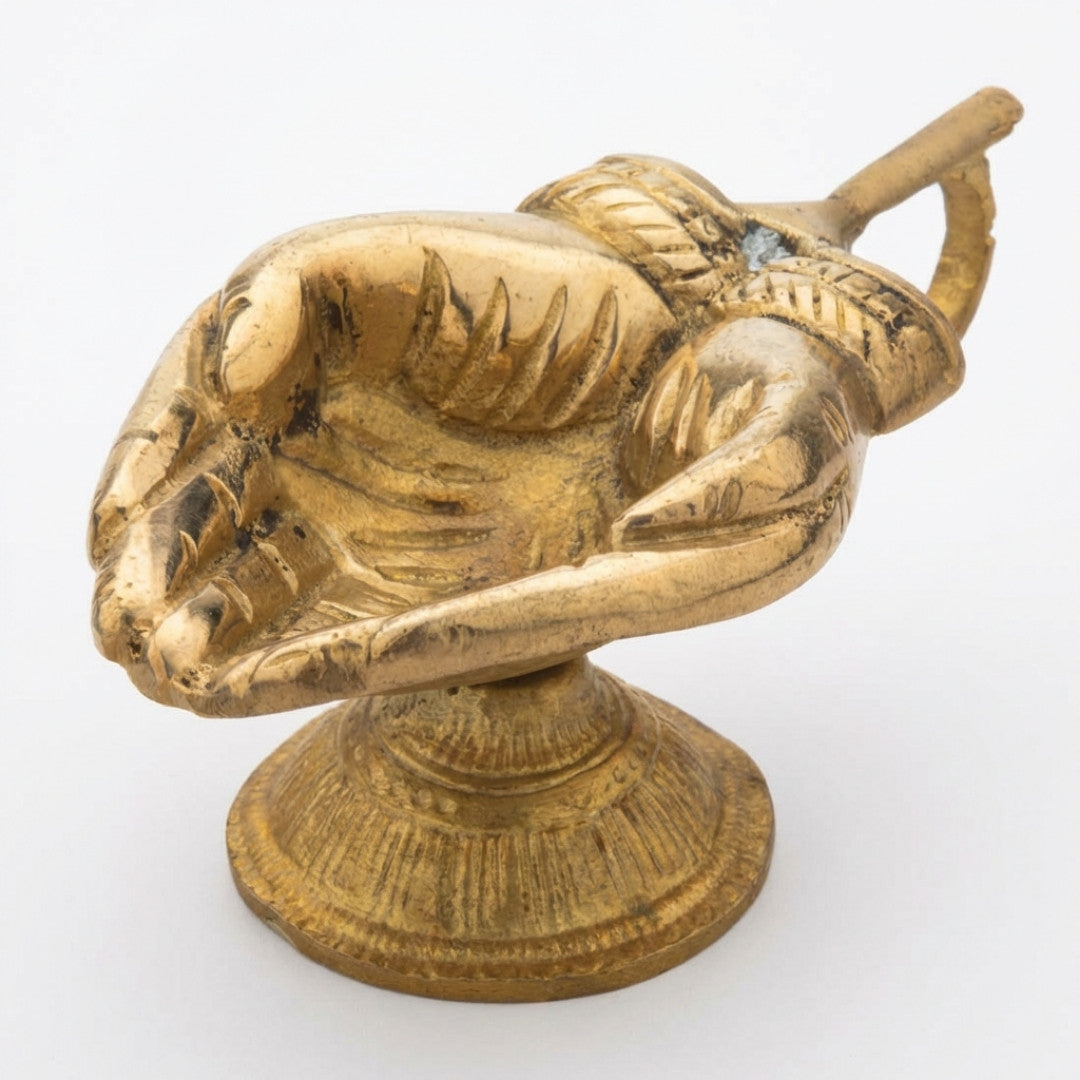 Brass Hand Deepak 6″ Handcrafted Decorative Diya