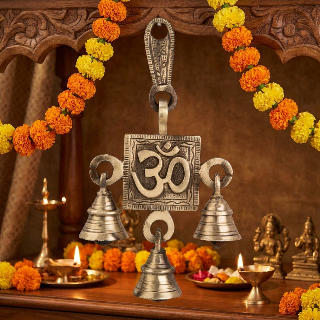 Brass Om Decorative Idol 4″ Handcrafted Spiritual Showpiece