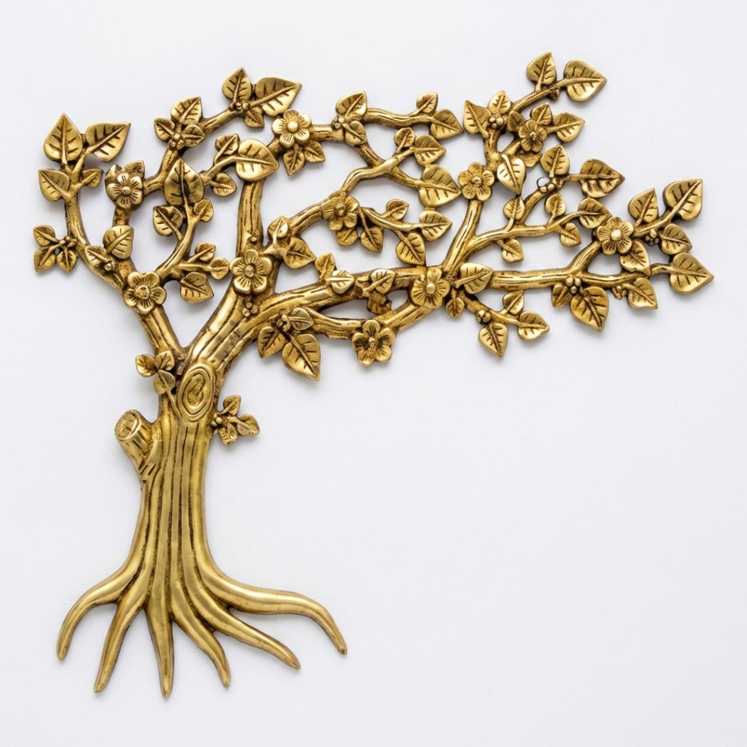 Brass Tree Wall Hanging 6″ Handcrafted Decorative Wall Art