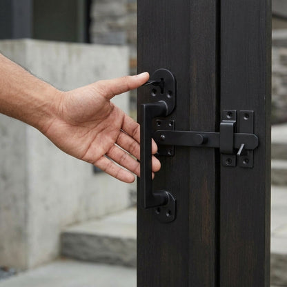 Solid Bronze Gate Kit Round Handle Black Complete Gate Hardware Set