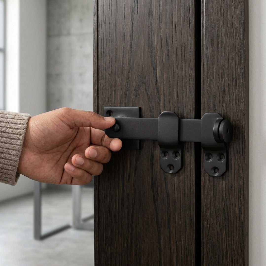 Solid Bronze Lockable Bar Latch 6″ Black Gate & Door Security Latch