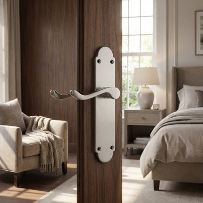 Victorian Shaped Door Lever Handle Polished Chrome 170 mm