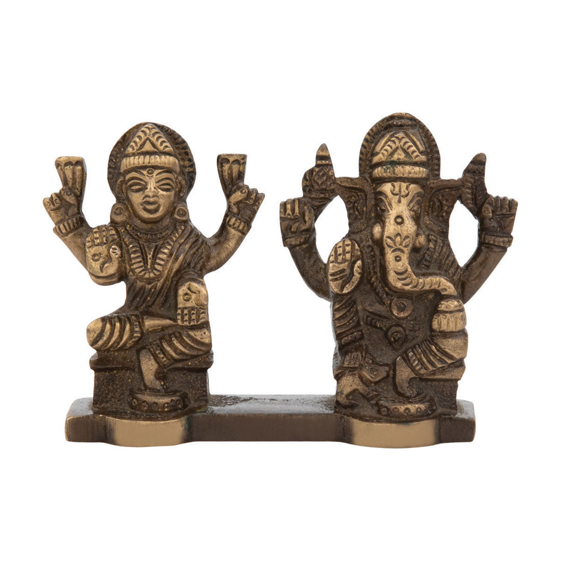 Laxmi Ganesh Murthi Brass Decorative Idol for Home & Pooja