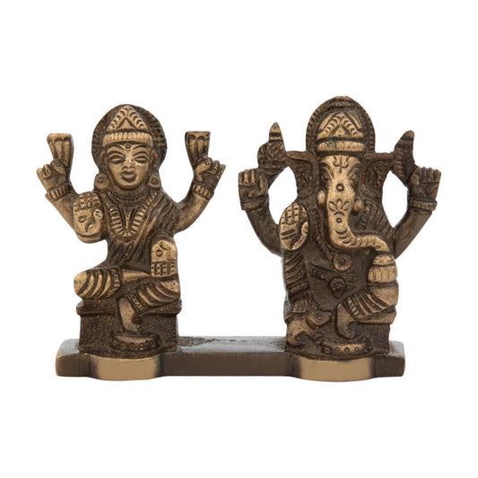 Laxmi Ganesh Murthi Brass Decorative Idol for Home & Pooja