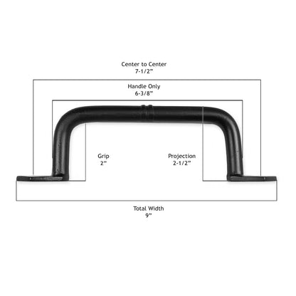 Cast Iron 9'' Ripple Door Pull Handle   Door & Gate Pull Handle