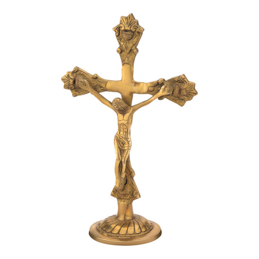 Handcrafted Solid Cast Brass Jesus Figurine – Gold Finish Decorative Brass Statue
