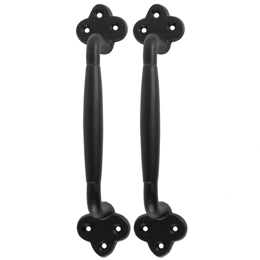 Cast Iron   2 Pack   9'' Round Clover Barn Door Pull Handle