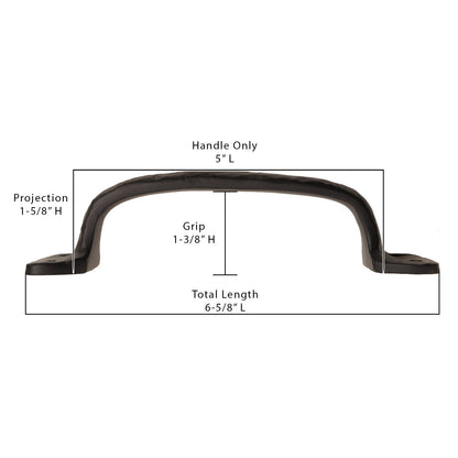 Cast Iron 6 1/2" Utility Door Pull   Grab Handle   Door & Gate Pull Handle