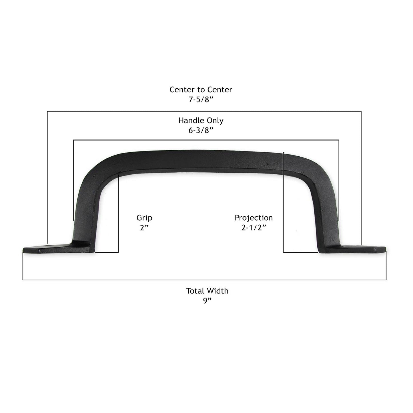 Cast Iron 9" Square Door & Gate Pull Handle