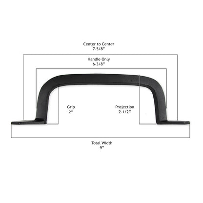 Cast Iron 9" Square Door & Gate Pull Handle