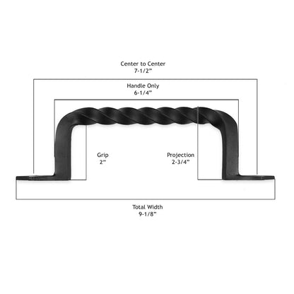 Cast Iron 9" Twist Door & Gate Pull Handle