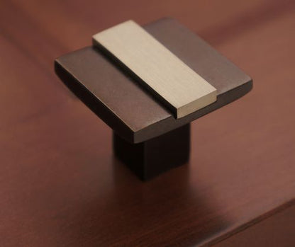 Bronze Contemporary Banded Knob 1 1/4"Platinum Espresso
