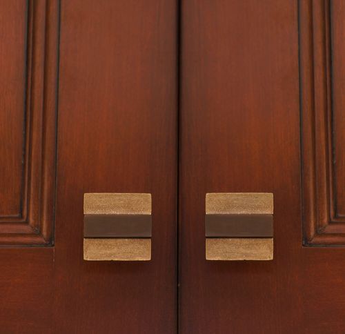 Bronze Contemporary Banded Knob 1 1/4"Platinum Espresso