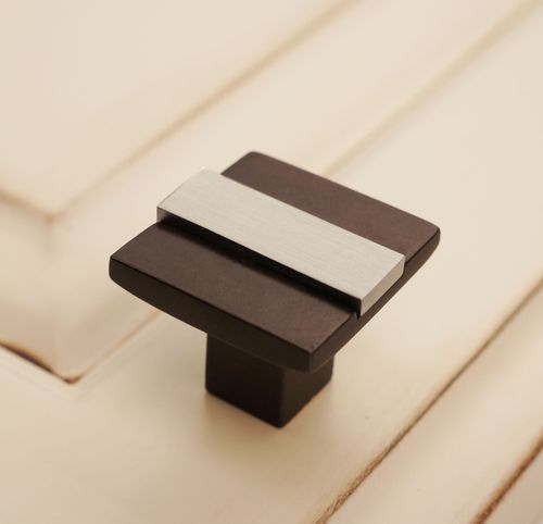 Bronze Contemporary Banded Knob 1 1/4"Platinum Espresso