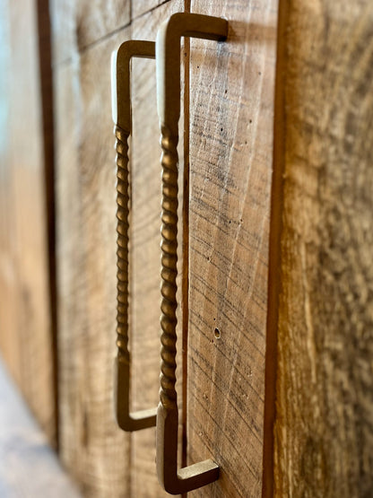 Bronze Cabinet Pull   12" C2C   Twisted Handle   Gold