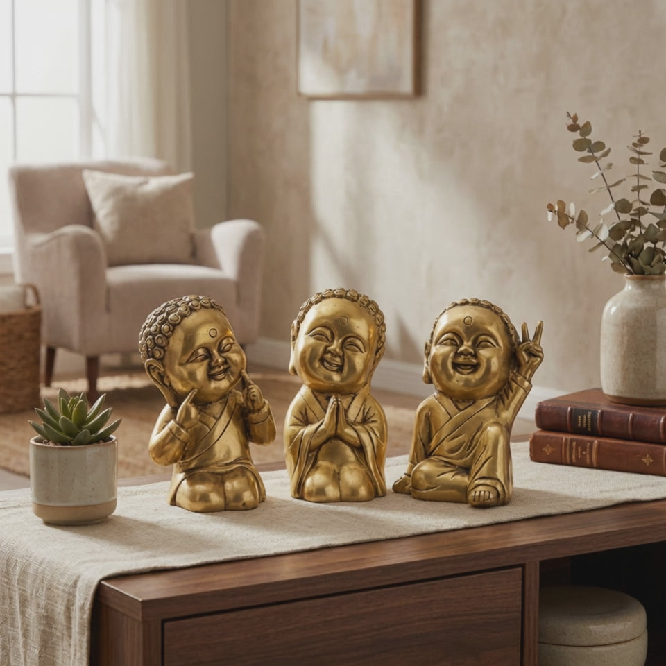 DLUXDEKOR-Brass Laughing Buddha 4″ Handcrafted Decorative Statue.mp4